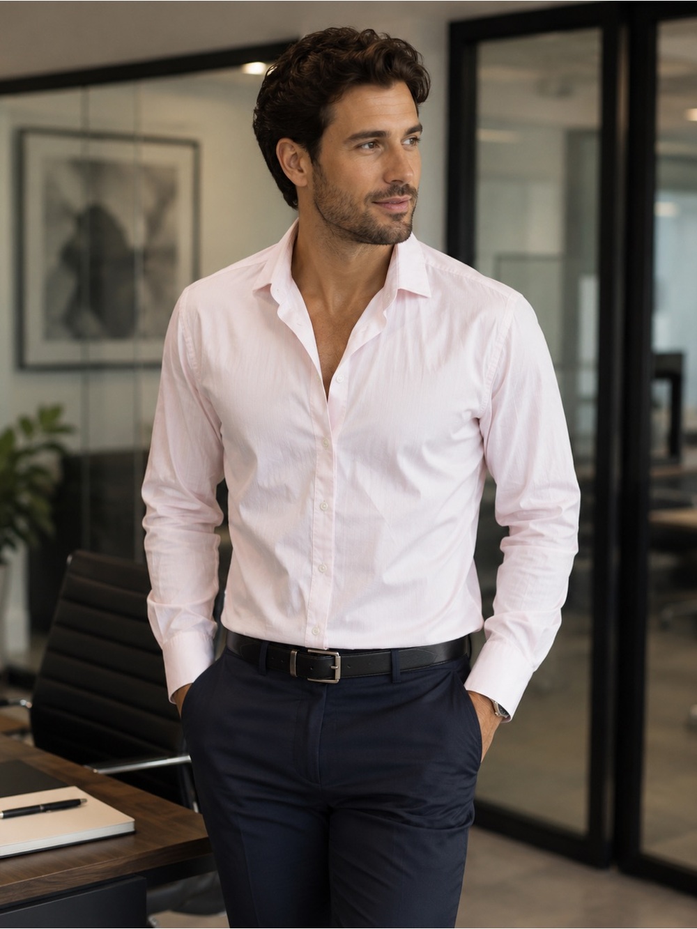 Express Men's Light Pink Dress Shirt